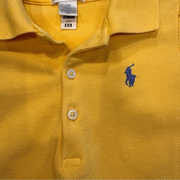 Ralph Lauren Toddler Girls 12 Months Short Sleeve Polo Dress - Yellow - Picture 3 of 8